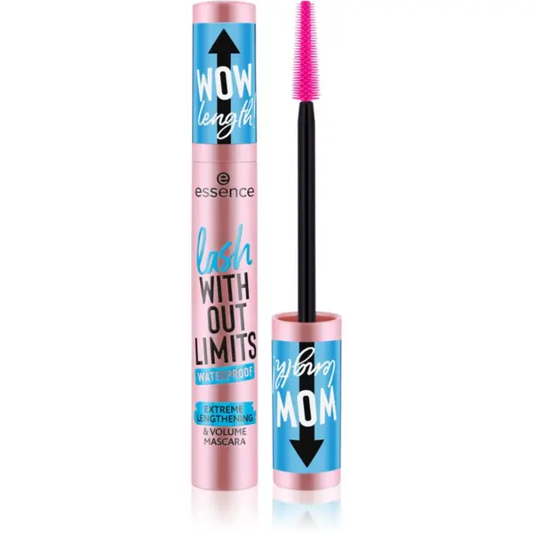 essence essence lash WITHOUT LIMITS WATERPROOF maskara za volumen i produžavanje trepavica vodootporna nijansa 03 Black Waterproof 13 ml