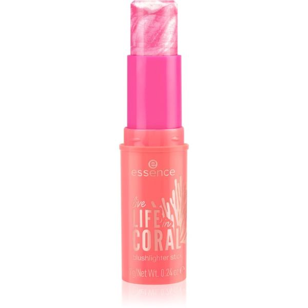 essence essence LIFE in CORAL highlighter i rumenilo u jednom u sticku nijansa 01 Glowin' Coraltastic, Baby! 7 g