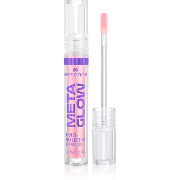 essence essence META GLOW MULTI-REFLECTIVE sjajilo za usne s holografskim efektom nijansa 02 Digital Pink 3 ml