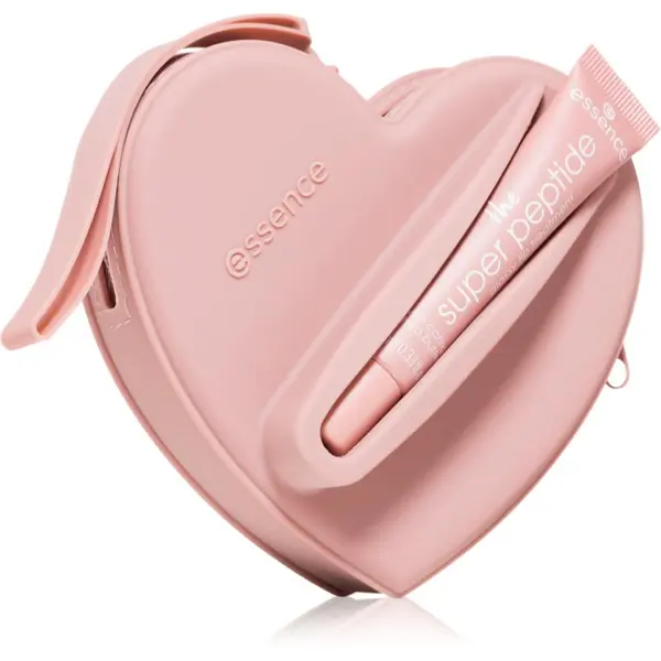 essence essence the super peptide glossy lip treatment + pouch set set za usne s etuijem