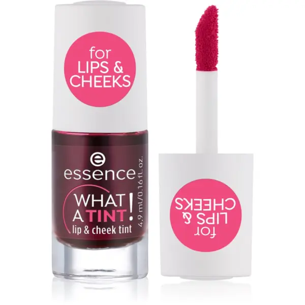 essence essence WHAT A TINT! tekuće rumenilo i sjajilo za usne nijansa 01 Kiss From A Rose 4.9 ml