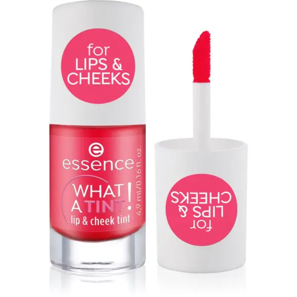essence essence WHAT A TINT! tekuće rumenilo i sjajilo za usne nijansa 02 Coral Sunset 4.9 ml