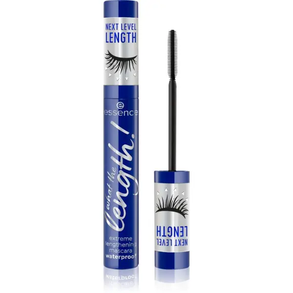 essence essence What The Length! vodootporna maskara za produženje trepavica nijansa 02 Black Waterproof 10 ml