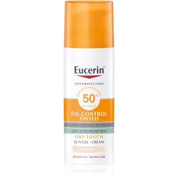Eucerin Eucerin Sun Oil Control Tinted Gel krema za sunčanje SPF 50+ nijansa Light 50 ml