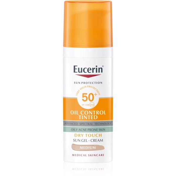 Eucerin Eucerin Sun Oil Control Tinted Gel krema za sunčanje SPF 50+ nijansa Medium 50 ml
