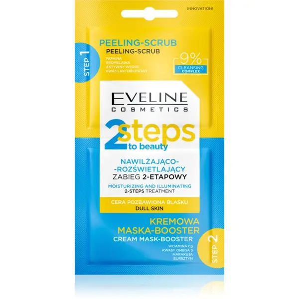 Eveline Cosmetics Eveline Cosmetics 2 Steps To Beauty intenzivna njega za hidrataciju i posvjetljivanje za lice 2x4 ml