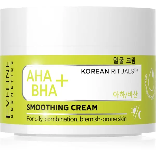 Eveline Cosmetics Eveline Cosmetics AHA + BHA Korean Rituals krema za hidrataciju i zaglađivanje lica 50 ml