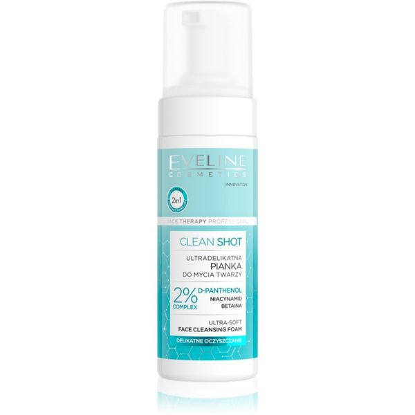 Eveline Cosmetics Eveline Cosmetics Clean Shot 2% Panthenol Complex nježna pjena za čišćenje s umirujućim djelovanjem 150 ml