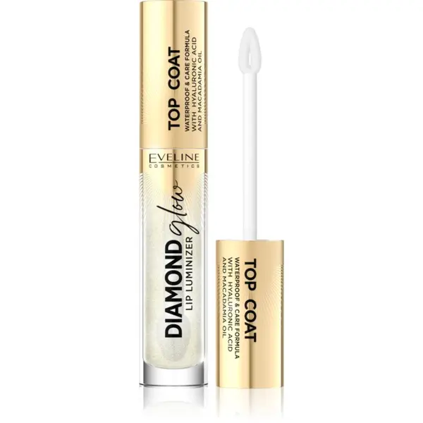 Eveline Cosmetics Eveline Cosmetics Diamond Glow svjetlucavo sjajilo za usne s hijaluronskom kiselinom nijansa 12 Top Coat 4.5 ml
