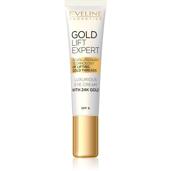 Eveline Cosmetics Eveline Cosmetics Gold Lift Expert luksuzna krema za područje oko očiju i očne kapke s 24-karatnim zlatom (SPF 8) 15 ml