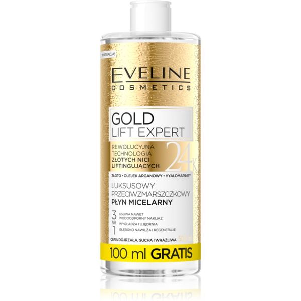 Eveline Cosmetics Eveline Cosmetics Gold Lift Expert micelarna voda za čišćenje za zrelu kožu lica 500 ml