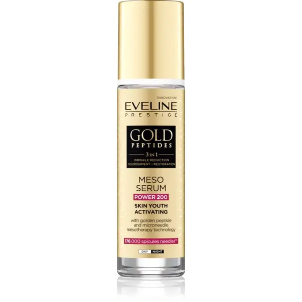 Eveline Cosmetics Eveline Cosmetics Gold Peptides 3 in 1 aktivacijski serum za mladenački izgled 30 ml