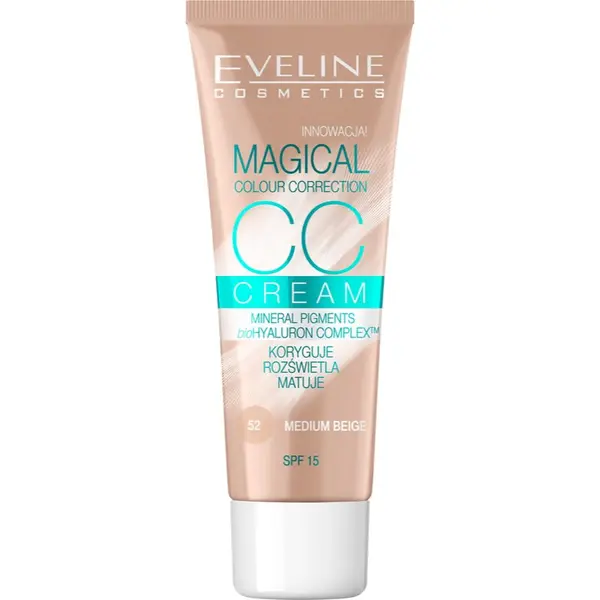 Eveline Cosmetics Eveline Cosmetics Magical Colour Correction CC krema SPF 15 nijansa 52 Medium Beige 30 ml