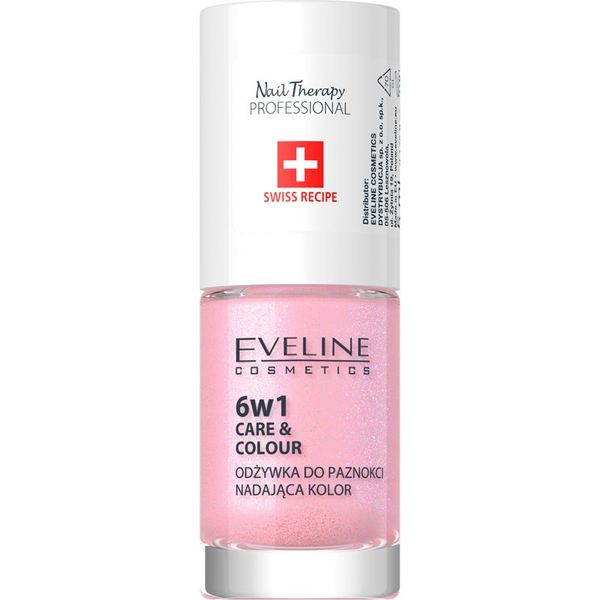 Eveline Cosmetics Eveline Cosmetics Nail Therapy Care & Colour regenerator za nokte 6 u 1 nijansa Shimmer Pink 5 ml