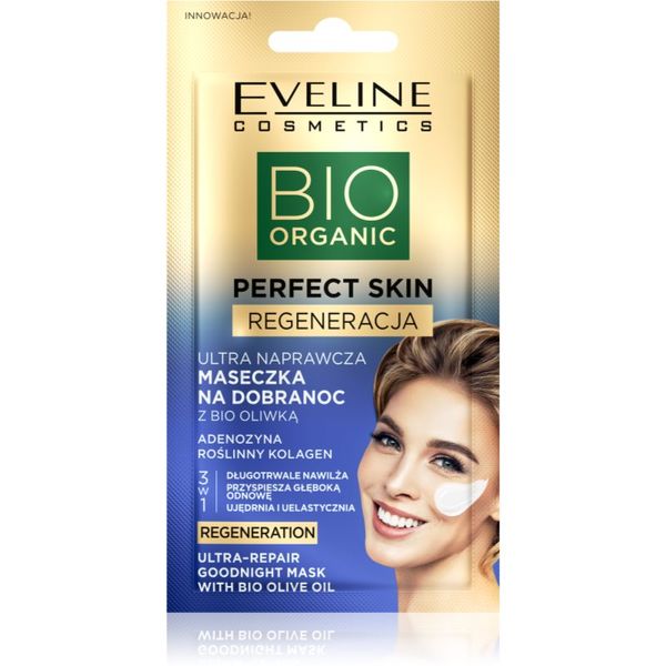 Eveline Cosmetics Eveline Cosmetics Perfect Skin Bio Olive Oil revitalizirajuća maska za lice za noć s maslinovim uljem 8 ml