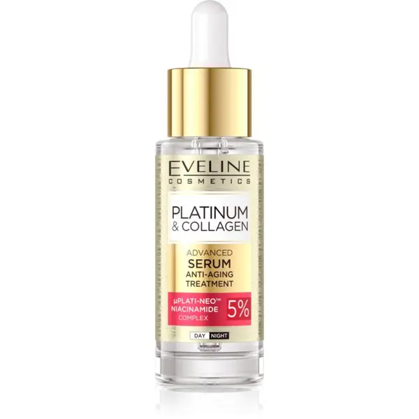 Eveline Cosmetics Eveline Cosmetics Platinum & Collagen Advanced Facial Serum Anti-Aging Treatment serum protiv bora s kolagenom 30 ml