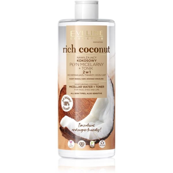 Eveline Cosmetics Eveline Cosmetics Rich Coconut micelarna voda i tonik 2 u 1 500 ml