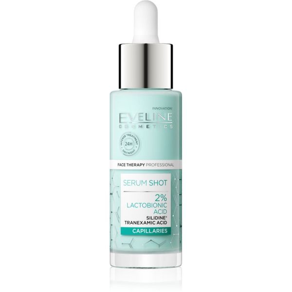 Eveline Cosmetics Eveline Cosmetics Serum Shot 2% Lactobionic Acid umirujući serum protiv crvenila kože lica 30 ml