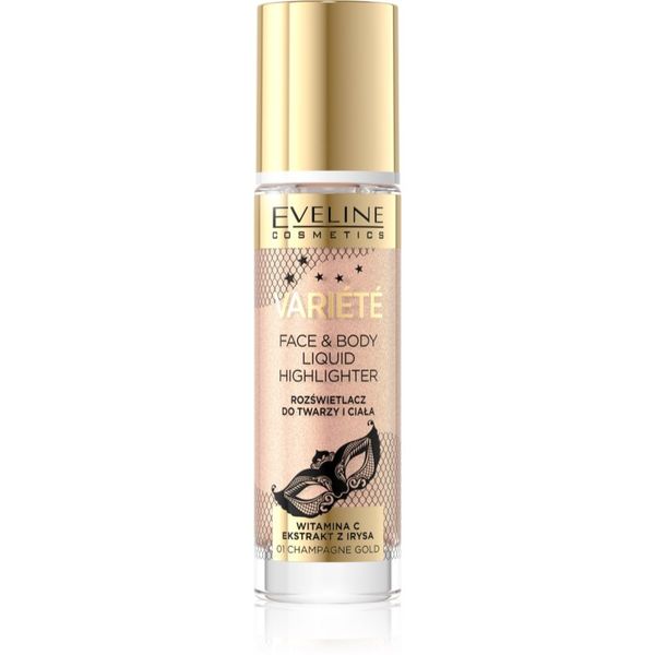 Eveline Cosmetics Eveline Cosmetics Variété tekući highlighter za lice i tijelo nijansa 01 Sparkling Wine Gold 30 ml