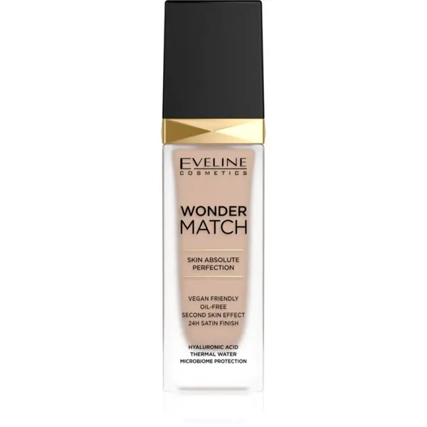 Eveline Cosmetics Eveline Cosmetics Wonder Match dugotrajni tekući puder s hijaluronskom kiselinom nijansa 12 Light Natural 30 ml