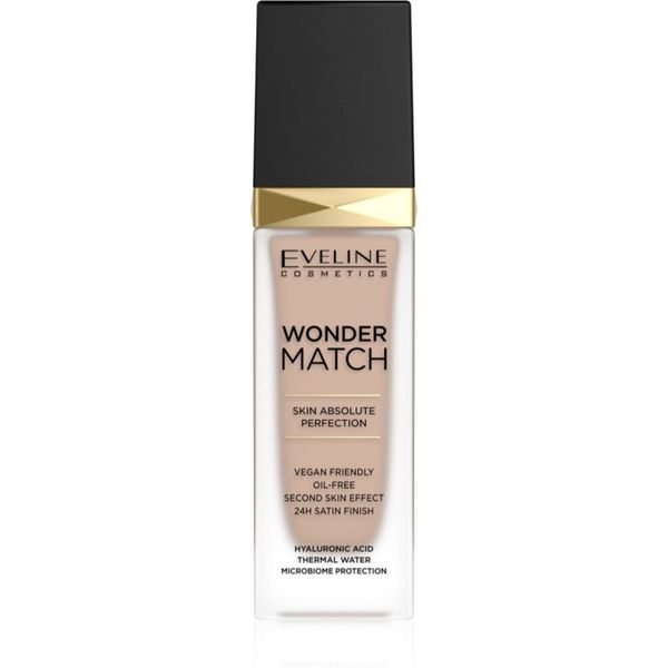 Eveline Cosmetics Eveline Cosmetics Wonder Match dugotrajni tekući puder s hijaluronskom kiselinom nijansa 35 Sunny Beige 30 ml