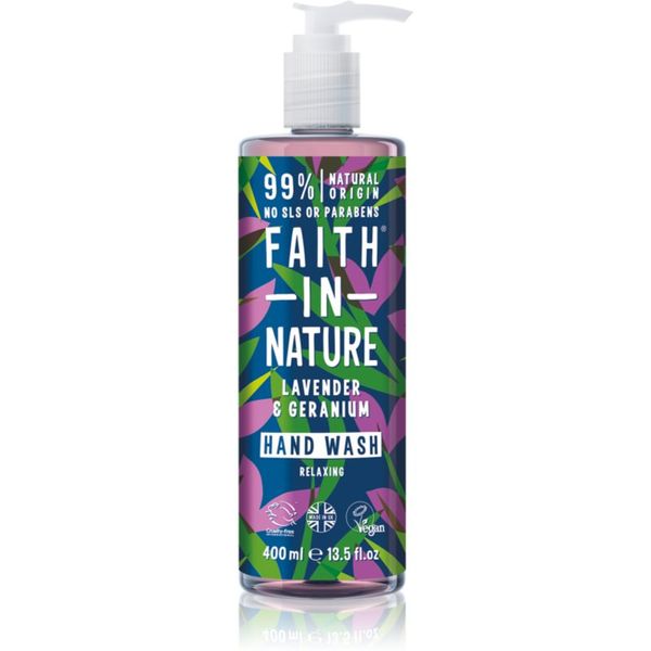 Faith In Nature Faith In Nature Lavender & Geranium prirodni tekući sapun za ruke s mirisom lavande 400 ml