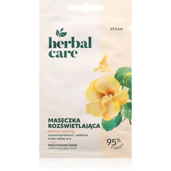 Farmona Farmona Herbal Care Caffeine & Nasturtium posvjetljujuća maska za lice, vrat i dekolte 1 kom