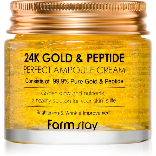 Farmstay Farmstay 24K Gold & Peptide Perfect Ampoule Cream hidratantna krema protiv starenja lica 80 ml