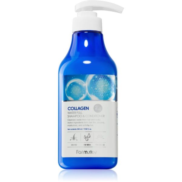 Farmstay Farmstay Collagen Water Full šampon i regenerator 2 u 1 s kolagenom 530 ml