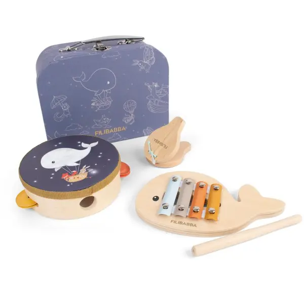 FILIBABBA FILIBABBA Play Set My First Wooden Toy Instruments glazbena igračka za djecu 3 kom