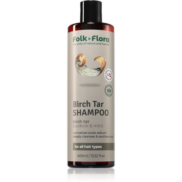 Folk & Flora Folk & Flora Birch Tar šampon za dubinsko čišćenje za suhu kožu sklonu svrbežu 400 ml