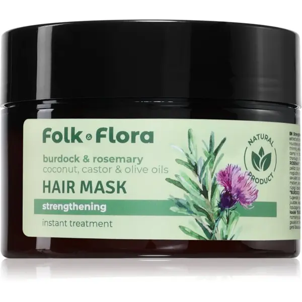 Folk & Flora Folk & Flora Burdock & Rosemary maska za dubinsko jačanje kose 200 ml
