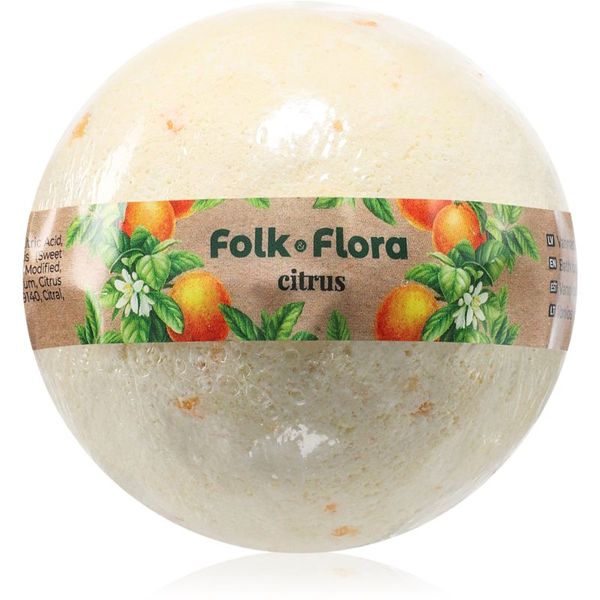 Folk & Flora Folk & Flora Citrus bomba za kupanje s osvježavajućim učinkom 130 g
