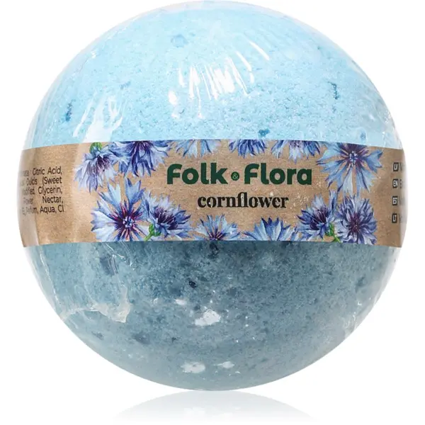Folk & Flora Folk & Flora Cornflower bomba za kupanje 130 g