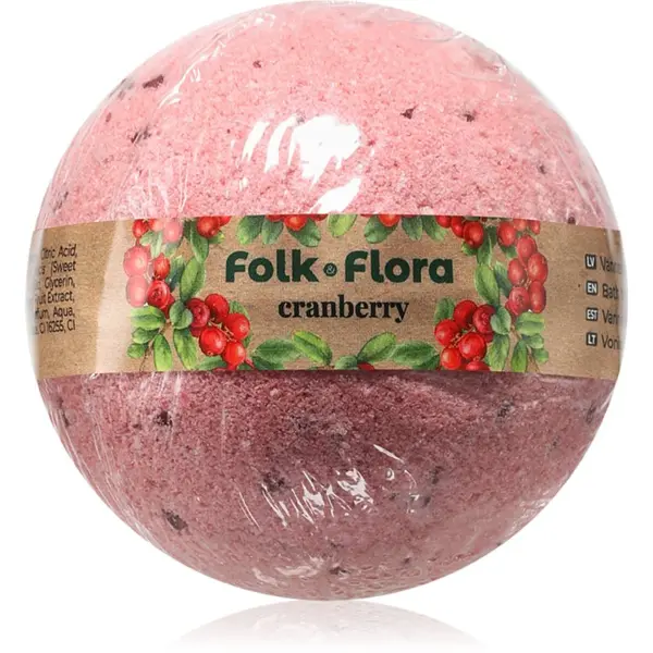 Folk & Flora Folk & Flora Cranberry bomba za kupanje 130 g