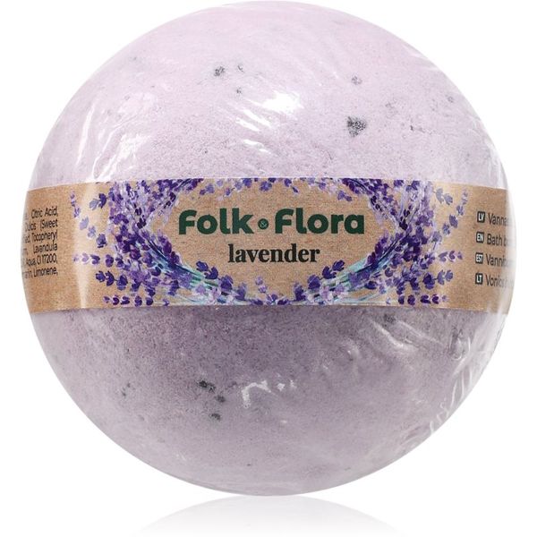 Folk & Flora Folk & Flora Lavender bomba za kupanje s umirujućim djelovanjem 130 g