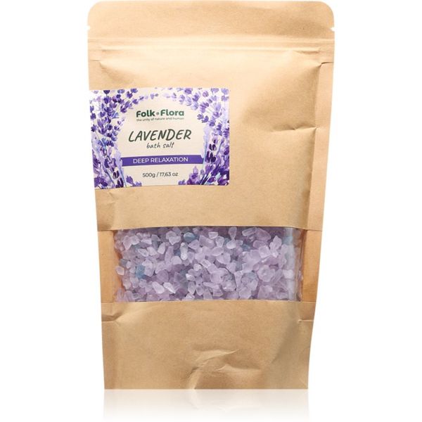 Folk & Flora Folk & Flora Lavender opuštajuća sol za kupku 500 g