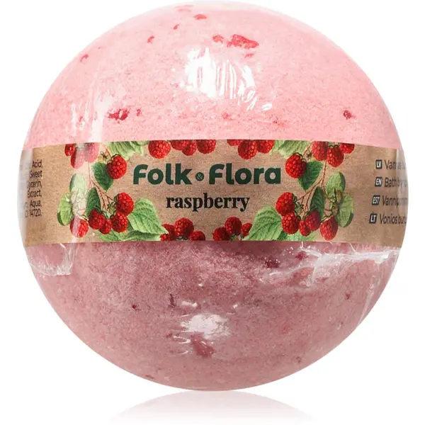 Folk & Flora Folk & Flora Raspberry bomba za kupanje 130 g