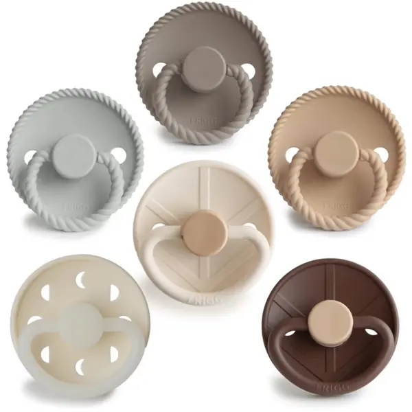 FRIGG FRIGG 6-Pack Pacifiers Round Silicone Size 2 duda Earthy Wonder 6 kom