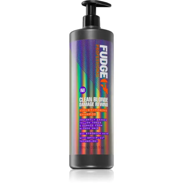 Fudge Fudge Clean Blonde Damage Rewind ljubičasti šampon za toniranje za plavu i kosu s pramenovima 1000 ml