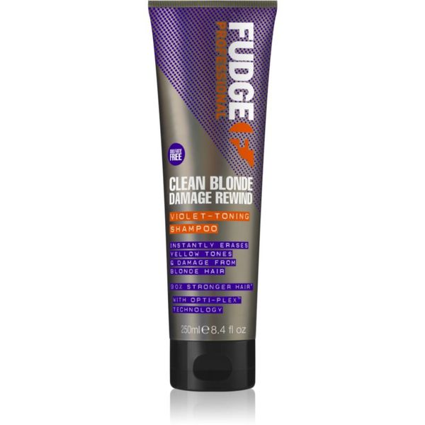 Fudge Fudge Clean Blonde Damage Rewind ljubičasti šampon za toniranje za plavu i kosu s pramenovima 250 ml