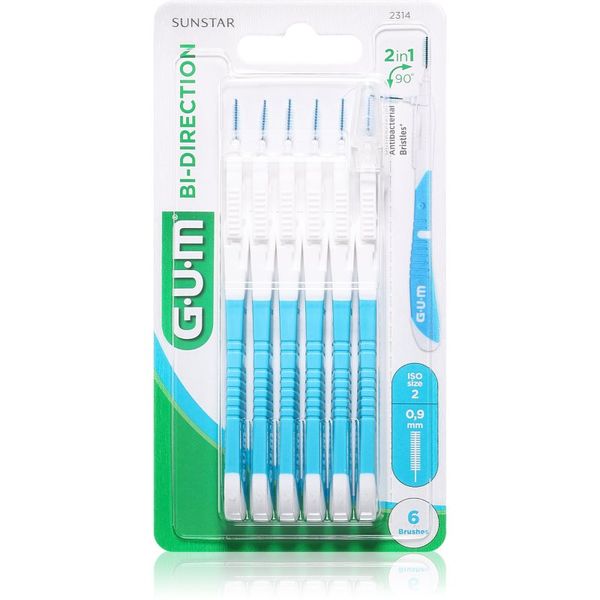 G.U.M G.U.M Bi Direction Interdental Brush 2314 međuzubne četkice 0,9 mm 6 kom