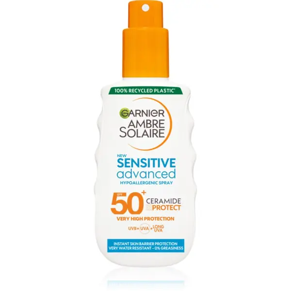 Garnier Garnier Ambre Solaire Sensitive Advanced zaštitno mlijeko za sunčanje u spreju SPF 50+ za osjetljivu kožu 150 ml