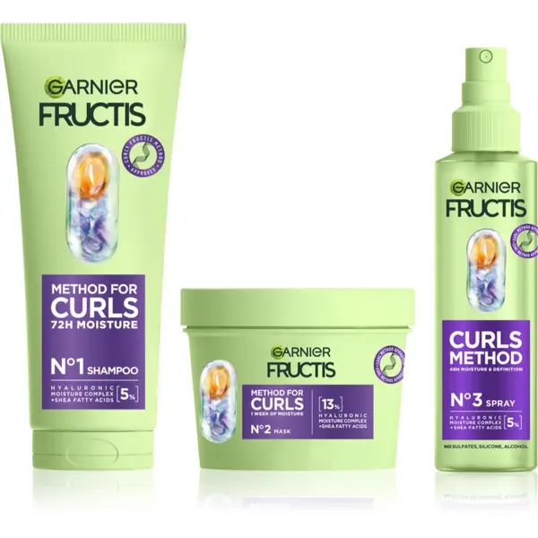 Garnier Garnier Fructis Curls Method ekonomično pakiranje za valovitu i kovrčavu kosu 3 kom