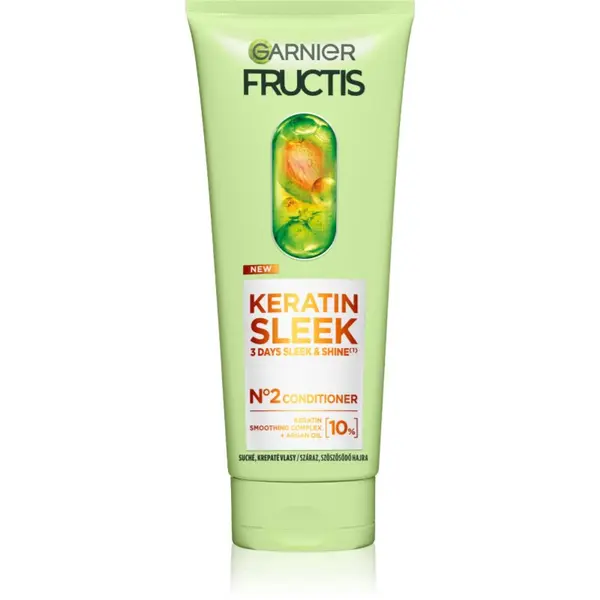 Garnier Garnier Fructis Keratin Sleek regenerator za suhu i lomljivu kosu 200 ml