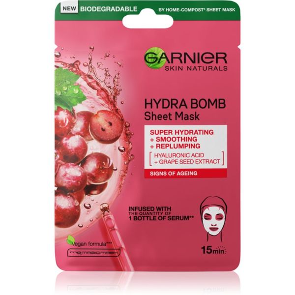 Garnier Garnier Skin Naturals Hydra Bomb sheet maska s učinkom zaglađivanja 28 g