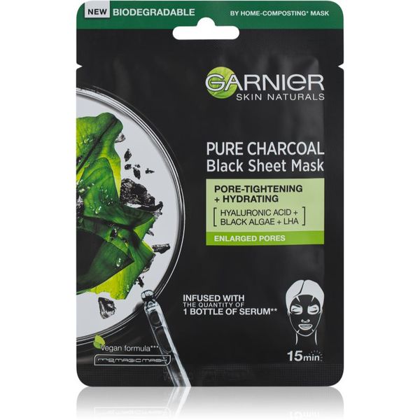 Garnier Garnier Skin Naturals Pure Charcoal crna sheet maska s ektraktom morskih algi 28 g