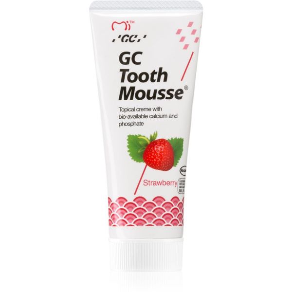 GC GC Tooth Mousse remineralizirajuća zaštitna krema za osjetljive zube bez fluorida okus Strawberry 35 ml