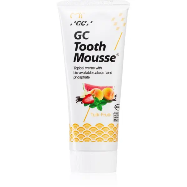 GC GC Tooth Mousse remineralizirajuća zaštitna krema za osjetljive zube bez fluorida okus Tutti Frutti 35 ml