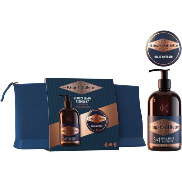 Gillette Gillette King C. Perfect Beard Regimen Kit poklon set (za muškarce)